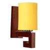 Devansh Solid Wood Electric Wall Light in Yellow Colour with Yellow Shade Count of 1 Light