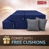 Usha Shriram Folding 4 Seater Double Foam Fold Out Sofa Cum Bed  in Dark Blue Colour