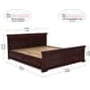 Hearti Solid Wood King  Size Bed Without Storage (Walnut Finish)