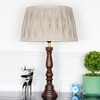 Hatton hand crafted Solid wood walnut finish table lamp With Natural Cotton Shade