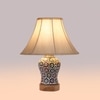 Devansh Off-White Cotton Shade Lamp With Wood & Mosaic Glass Base For Decoration/Office/Home/Gifting/Study For Decoration/Office/Home/Gifting/Study