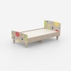 Minimalist Kids Single Bed in Oak and Multicolor