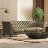 Weston 3 Seater Luxury Italian Leather Sofa In Antique Moss