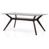Wesley - Dalla 6 Seater Dining Table Set (Colour- Grey , Finish- Dark Walnut)
