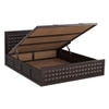Keaton Sheesham Wood Queen Size Bed In Walnut Finish  With Hydraulic Storage (60 x 78 inches)