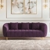 Amora 3 Seater Fabric Sofa In Plumy Purple Velvet Colour