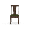 Fabio Dining Chair Set Of 2 In Colour Olive Green And Finish Danish Walnut