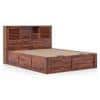 Cambry Queen Size Hydraulic Storage Bed With Headboard Storage In Honey Finish