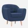Colam Velvet 1 Seater Sofa in Navy Blue Colour