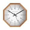 Octagonal Wooden Wall Clock with Natural Wood Frame and Modern Dial