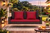 Carry Bird Wicker Patio Furniture Outdoor Balcony Swings In Brown And Maroon Colour