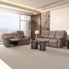 Silvana Two Seater Motorized Fabric Recliner in Taupe Beige Colour