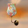 Devansh Metal Electric Wall Light in Gold Colour with Multicolor Shade Count of 1 Light