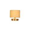 Louie off-white cotton table lamp with Gold wood base