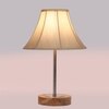 Devansh Off-White Cotton Vintage Lamp With Natural Wood Base & Steel Pipe (12X17.75)