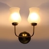 Devansh Metal Electric Wall Light in Gold Colour with White Shade Count of 2 Lights