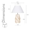 BURFORD Small Distress White Finish Wood Table Lamp with White Cotton Shade – LED  Included