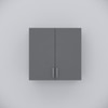 2 Doors Modular Wall Mounted Kitchen Cabinet With Adjustable Shelf In Slate Slate Grey Finish