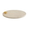 Marble Platter Plain White Round With Gold Foil Work   Metal Butterfly Embedded