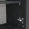 Aluminium Black Profile 6 Grey Tinted Glass Handless Shutters Wall Cabinet In Slate Grey Finish
