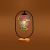 Devansh Multicolor Glass Wooden & Iron  Table Lamp -17 Inch Height  -Akl