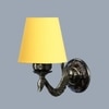 Devansh Metal Electric Wall Light in Antique Gold Colour with Yellow Shade Count of 1 Light