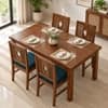 Globally Indian Ratna Solid Sheesham Wood 4 Seater Dining Table Set 4 Chairs Teal Green