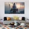 The Castle Decor Lord Shiva Mahadev Rising Sun Wall Art 27x48 Inch