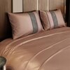 Stoa Paris Satin Bedsheet for Super King Bed (274 cm x 274 cm) with 2 Pillow Covers heet for Estate Champagne