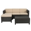 Magnolia  Outdoor Set in Black Colour (1 Sofa, 1 Ottoman & 1 Table)