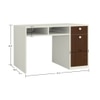 Alana Study Desk with Cabinet Drawer and Shelf in Ivory Coffee Walnut Colour
