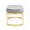 Doe Buck Upholstered Oval Bench in Grey Colour with Gold Loop Legs