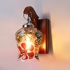 Devansh Solid Wood Electric Wall Light in Brown Colour with Multi Shade Count of 1 Light