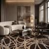Jaipur Rugs Geometric Wool And Viscose 5x8 Feet Tobacco And Tan Hand Tufted Rug Carpet