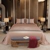 Stoa Paris Satin Bedsheet for Super King Bed (274 cm x 274 cm) with 2 Pillow Covers heet for Estate Champagne