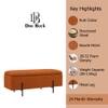 Doe Buck Luxury Boucle Storage Bench in Rust Colour with Black Metal Legs