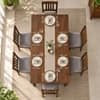 Globally Indian Maelle Solid Sheesham Wood 6 Seater Dining Table Set 6 Chairs Terracotta Orange