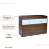 Crestwood 6 Chest of Drawers in Columbian Walnut and Frosty White Finish