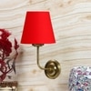 Devansh Metal Electric Wall Light in Gold Colour with Red Shade Count of 1 Light