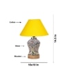 Devansh Conical Yellow Cotton Shade Lamp With Wood & Mosaic Glass Base For Decoration/Office/Home/Gifting/Study For Decoration/Office/Home/Gifting/Study -(10X10X14.5) Inches -A