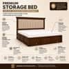 Leher Solid Wood Comfort King Bed Box Storage Provincial Teak Finish Mattress 72 x 78 Inches