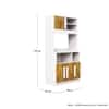 Hexa Red Crockery Unit Multipurpose Wooden Cabinet in Frosty White And Giant Wood Colour