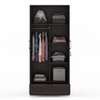 Bennis Engineered Wood 2 Door Wardrobe Without Mirror in Dark Walnut Finish