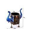 Desert Art Metal Handpainted Blue Elephant Pen Stand