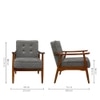 Armari Boucle Fabric Arm Chair in Grey Colour