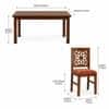 Globally Indian Nivaan Solid Sheesham Wood 6 Seater Dining Table Set 6 Chairs Terracotta Orange