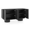 Nura Solid Wood Sideboard In Black Wire Brush