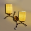 Devansh Metal Electric Wall Light in Gold Colour with White Shade Count of 2 Lights
