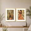 Mughal Women Flower Garden Set of 2 Framed Posters Wall Art 45x60 cm