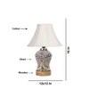 Devansh Off-White Cotton Shade Lamp With Wood & Mosaic Glass Base For Decoration/Office/Home/Gifting/Study For Decoration/Office/Home/Gifting/Study